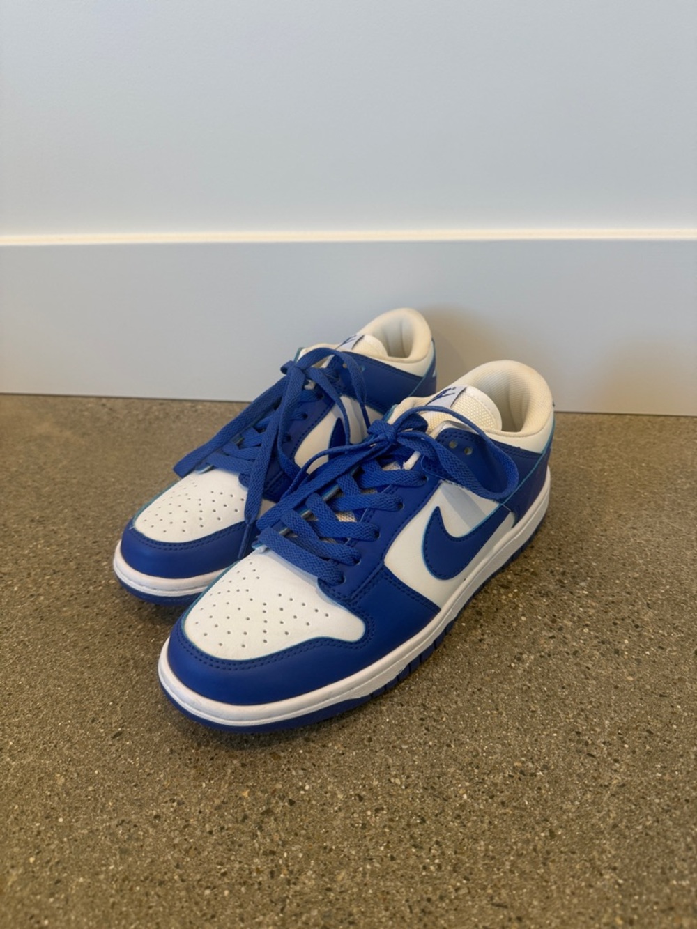 Nike Low-Top Sneakers in White and Royal Blue